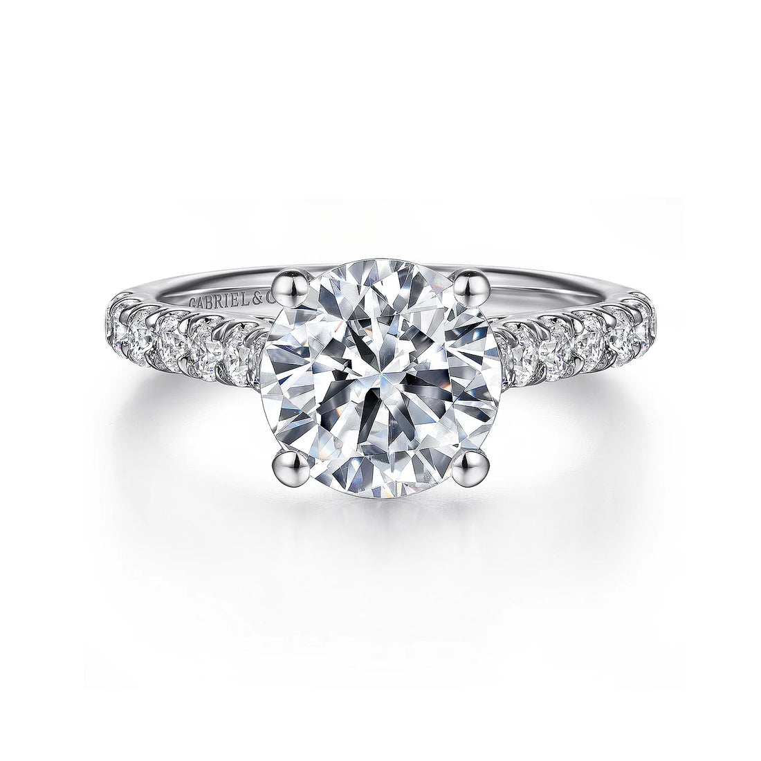 Gabriel & Co 14k White Gold Multi Stone Engagement Ring