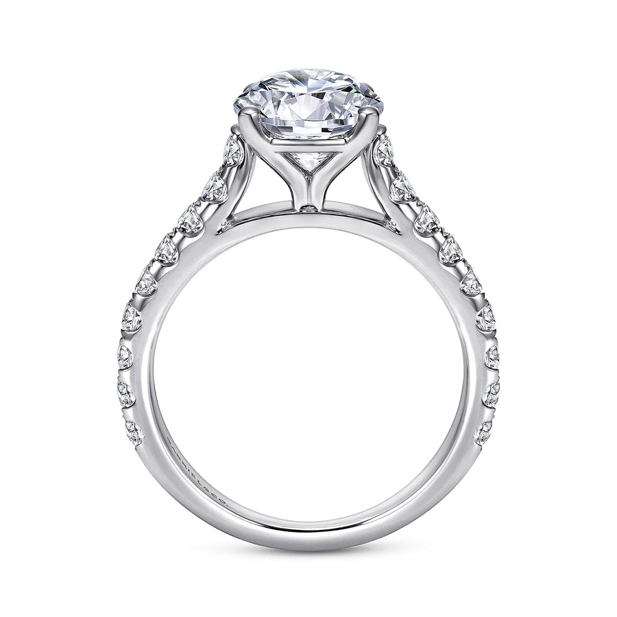 Gabriel & Co 14k White Gold Multi Stone Engagement Ring