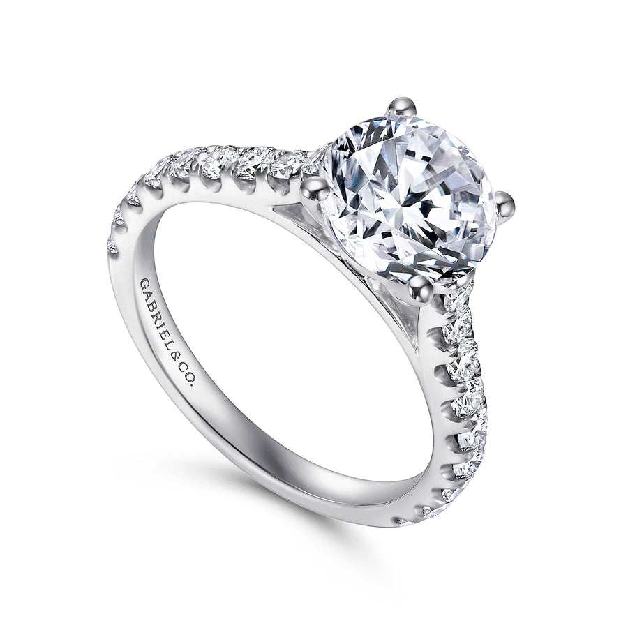 Gabriel & Co 14k White Gold Multi Stone Engagement Ring