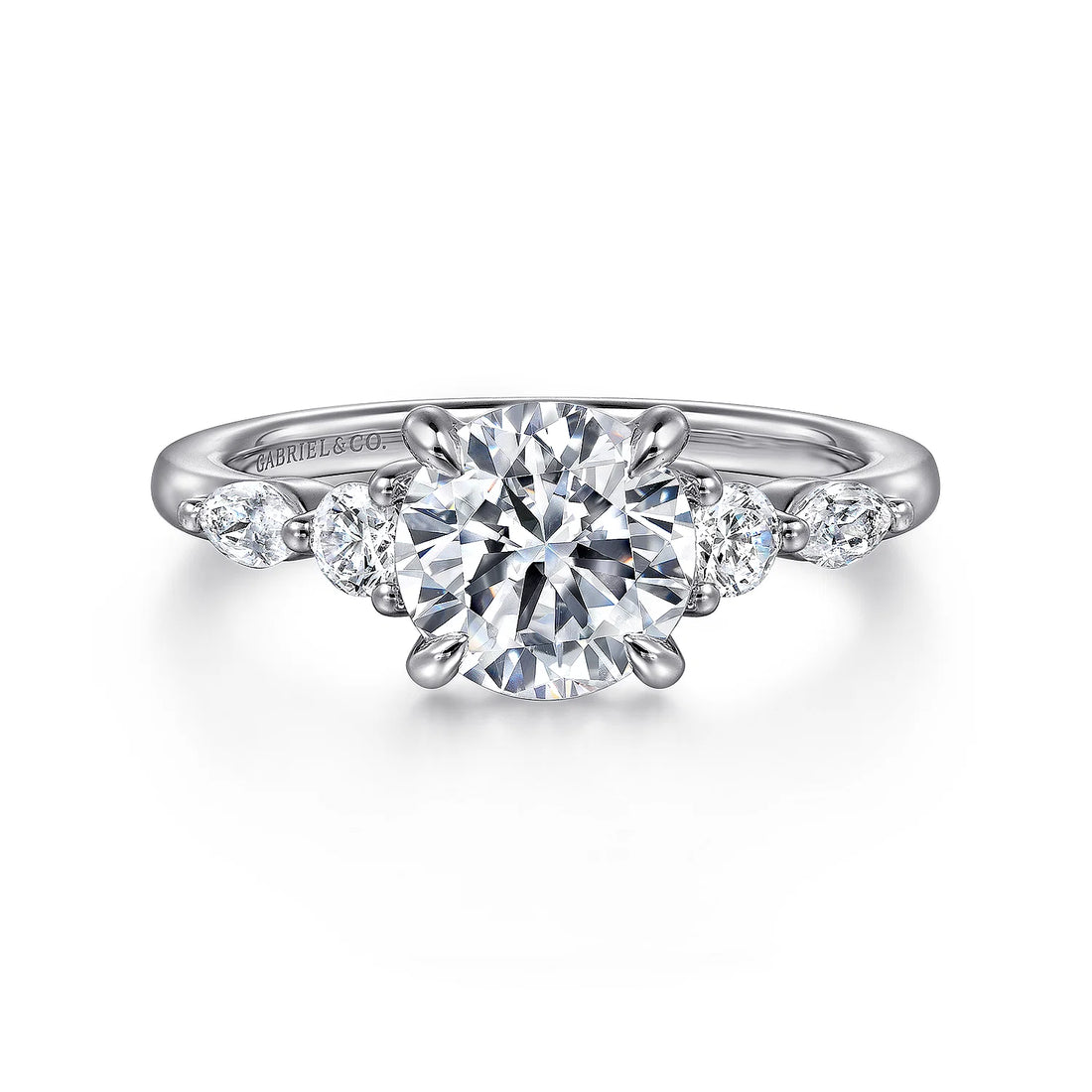 Gabriel & Co 14k White Gold Five Stone Engagement Ring