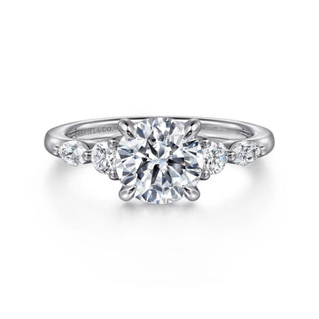 Gabriel & Co 14k White Gold Five Stone Engagement Ring