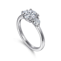 Gabriel & Co 14K White Gold Round Three Stone Diamond Engagement Ring