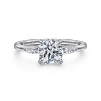 Gabriel & Co 14k White Gold Three Stone Engagement Ring