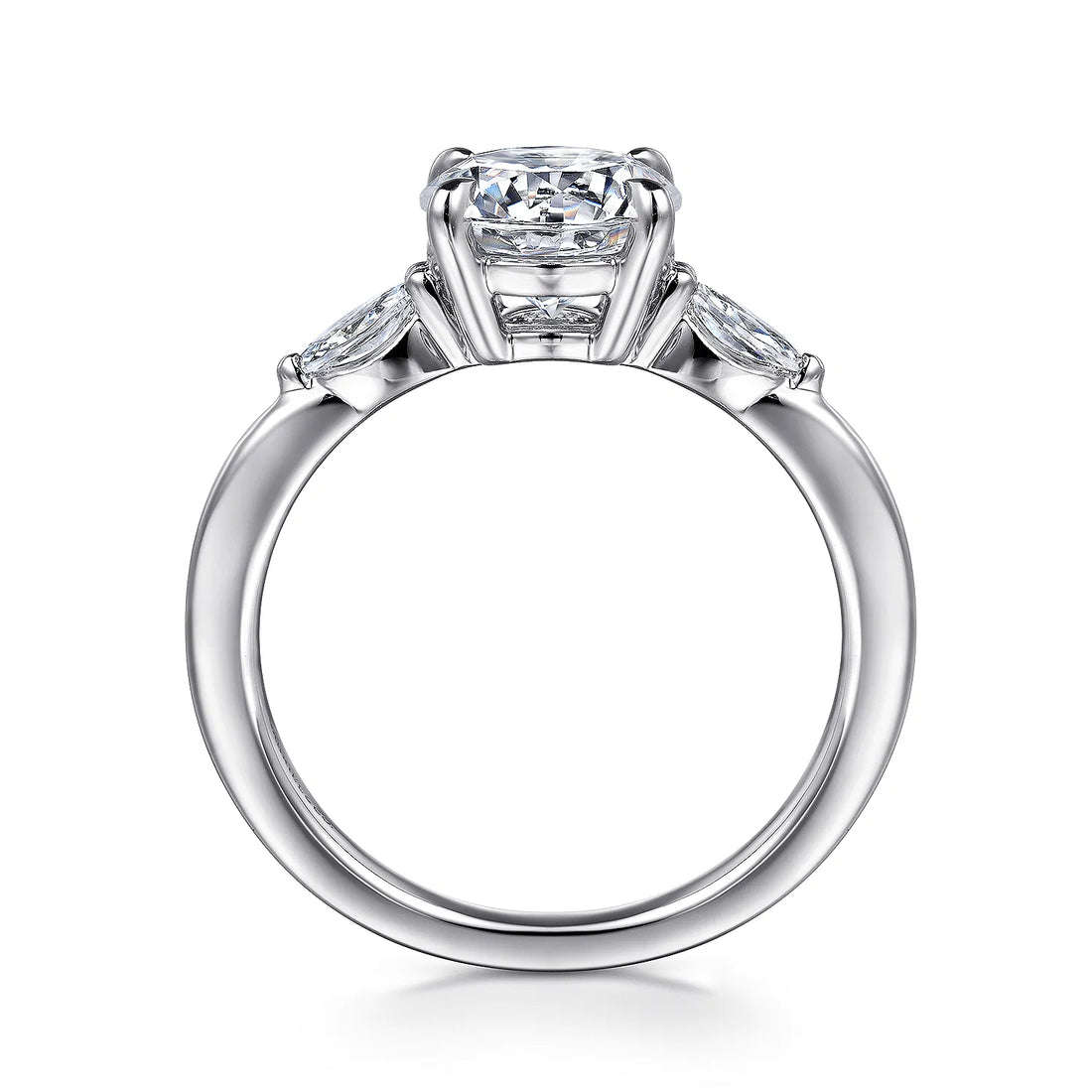 Gabriel & Co 14k White Gold Three Stone Engagement Ring