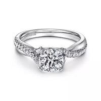 Gabriel & Co 14K White Gold Twisted Diamond Engagement Ring