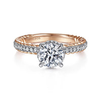 Gabriel & Co 14k White & Rose Gold Engagement Ring