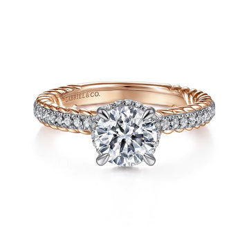 Gabriel & Co 14k White & Rose Gold Engagement Ring