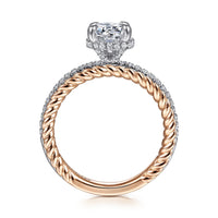 Gabriel & Co 14k White & Rose Gold Engagement Ring