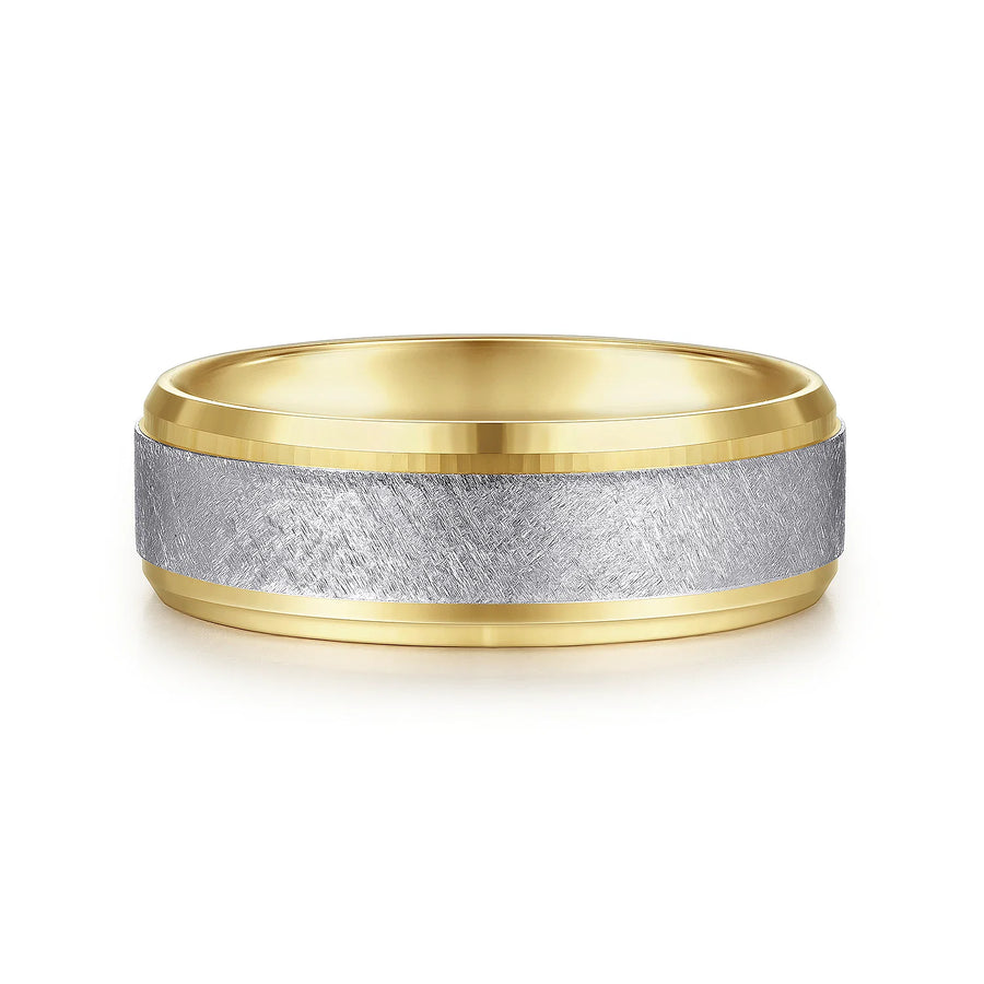 14K Gold  Beveled Edge Finish Wedding Band