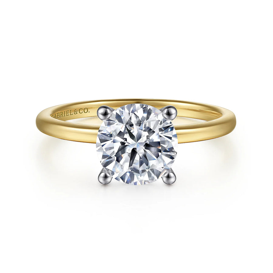 Gabriel & Co 14K White-Yellow Gold Diamond Engagement Ring