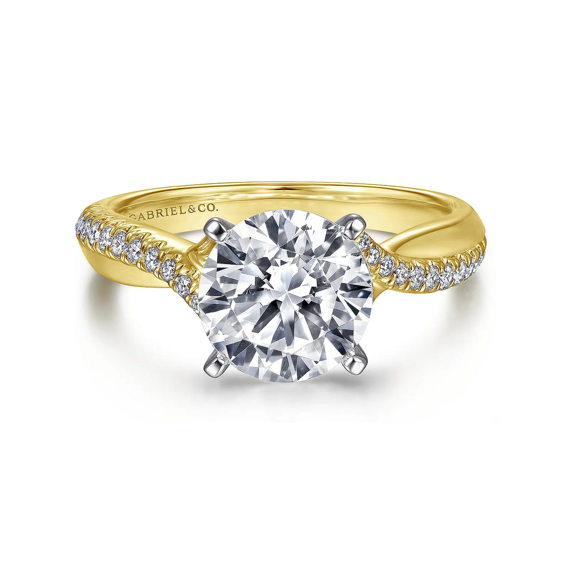 Gabriel & Co 14K White Gold Twisted Diamond Engagement Ring