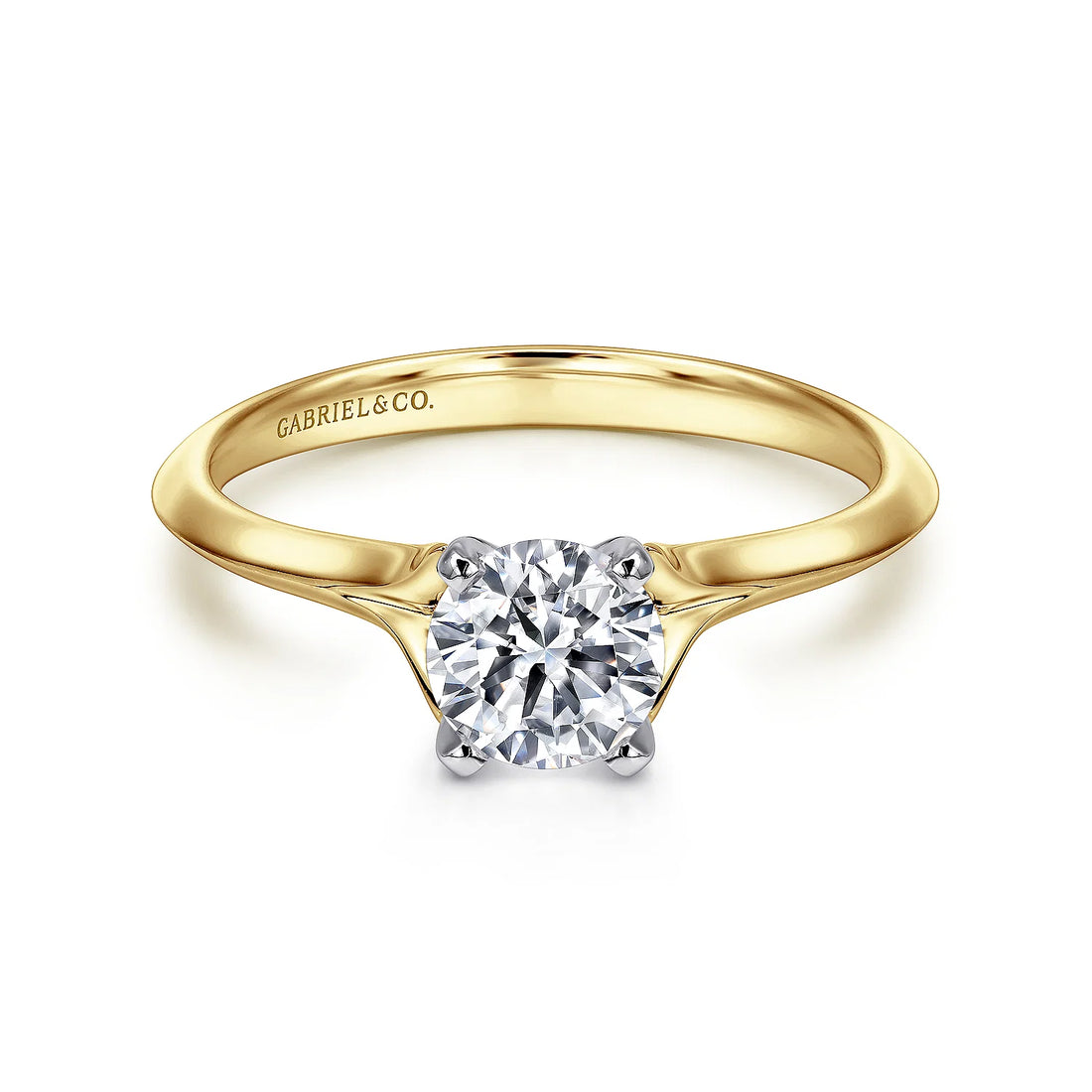 Gabriel & Co 14k Yellow Gold Solitaire Engagement Ring