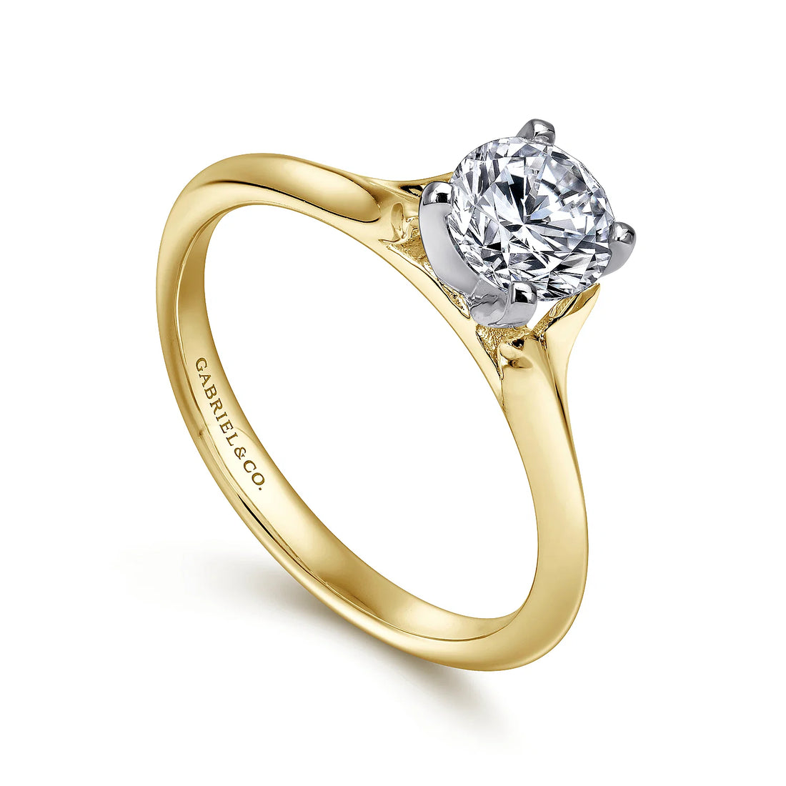 Gabriel & Co 14k Yellow Gold Solitaire Engagement Ring