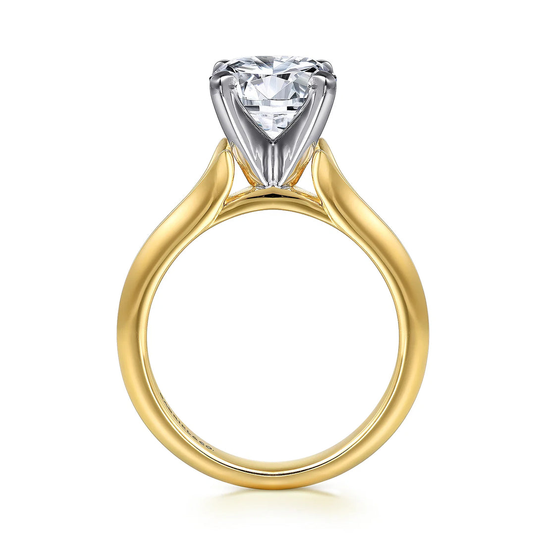 Gabriel & Co 14k Yellow Gold Solitaire Engagement Ring