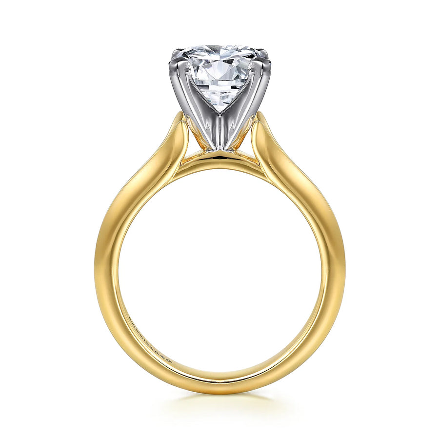 Gabriel & Co 14k Yellow Gold Solitaire Engagement Ring