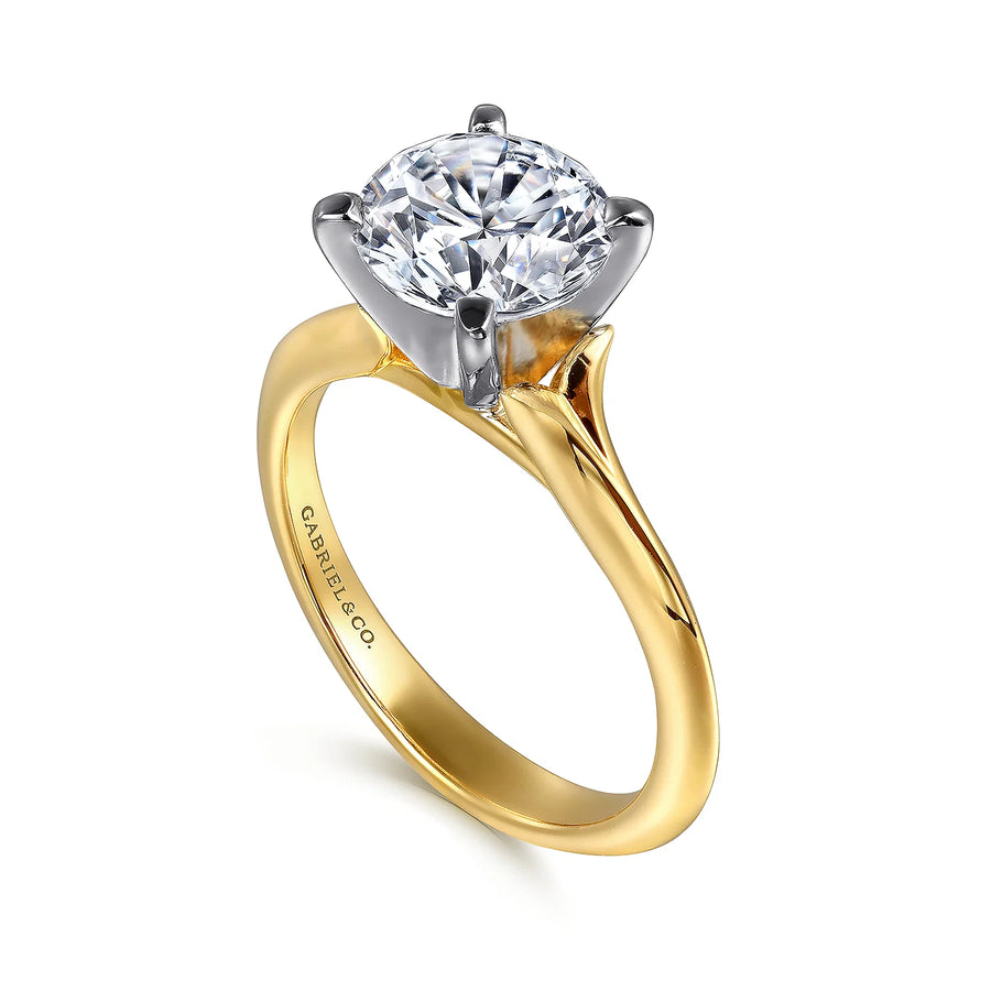 Gabriel & Co 14k Yellow Gold Solitaire Engagement Ring