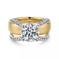 Gabriel & Co 14k White & Yellow Gold Engagement Ring
