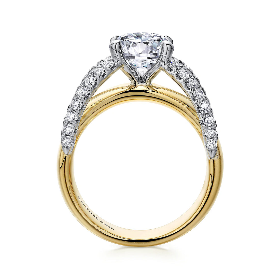 Gabriel & Co 14k White & Yellow Gold Engagement Ring