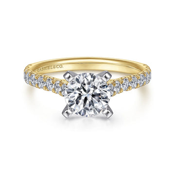 Gabriel & Co 14k Gold Two-Toned Engagement Ring