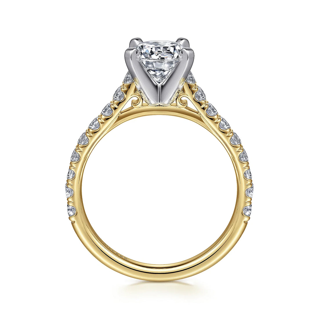 Gabriel & Co 14k Gold Two-Toned Engagement Ring