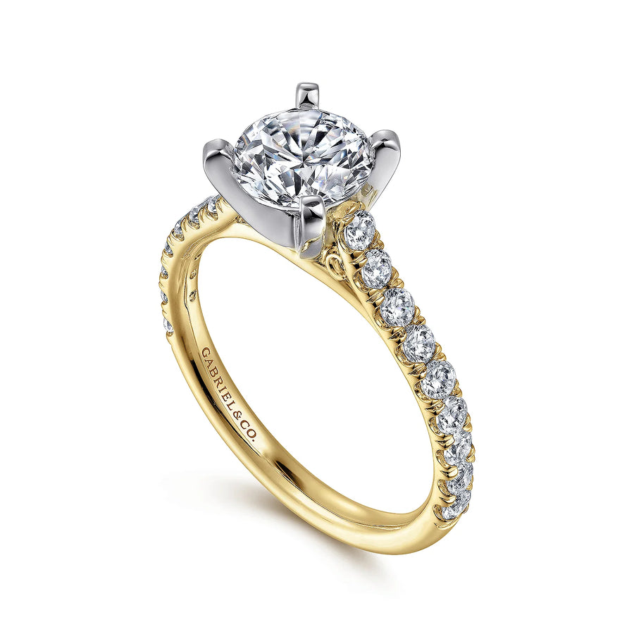 Gabriel & Co 14k Gold Two-Toned Engagement Ring