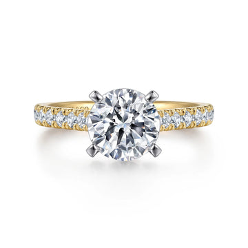 Gabriel & Co 14k Yellow Gold Multi Stone Engagement Ring