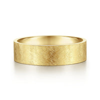 14K Gold Brushed Finish Wedding Band