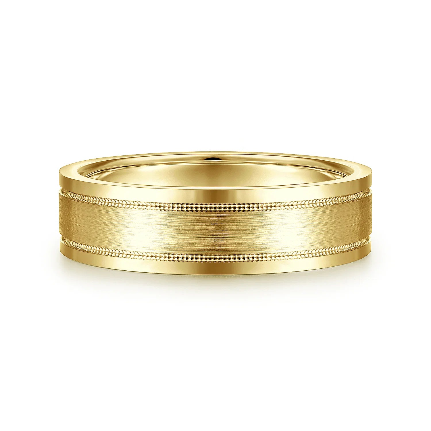 14K Gold Milgrain Wedding Band