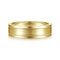 14K Gold Milgrain Wedding Band