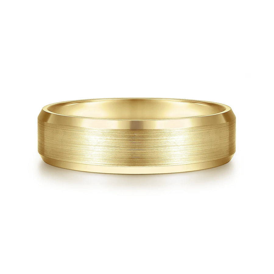 14K Gold Beveled Edge Wedding Band