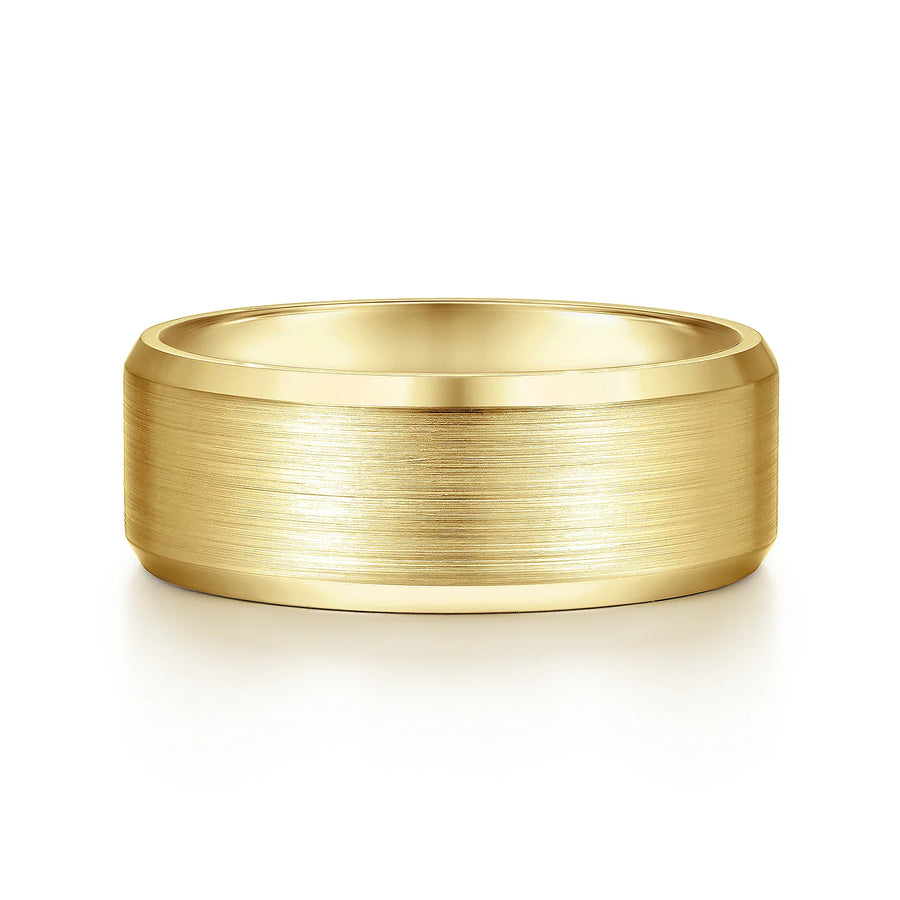 14K Gold Beveled Edge Wedding Band