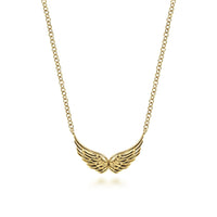 14K Yellow Gold Angel Wings Necklace