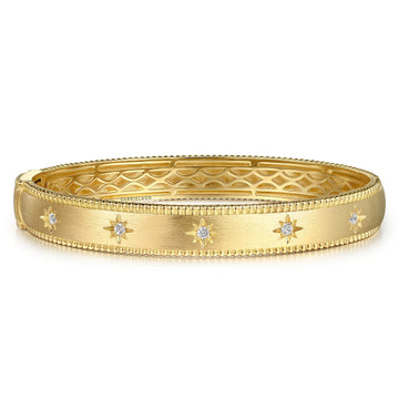 14K Yellow Gold Bujukan Diamond Bangle