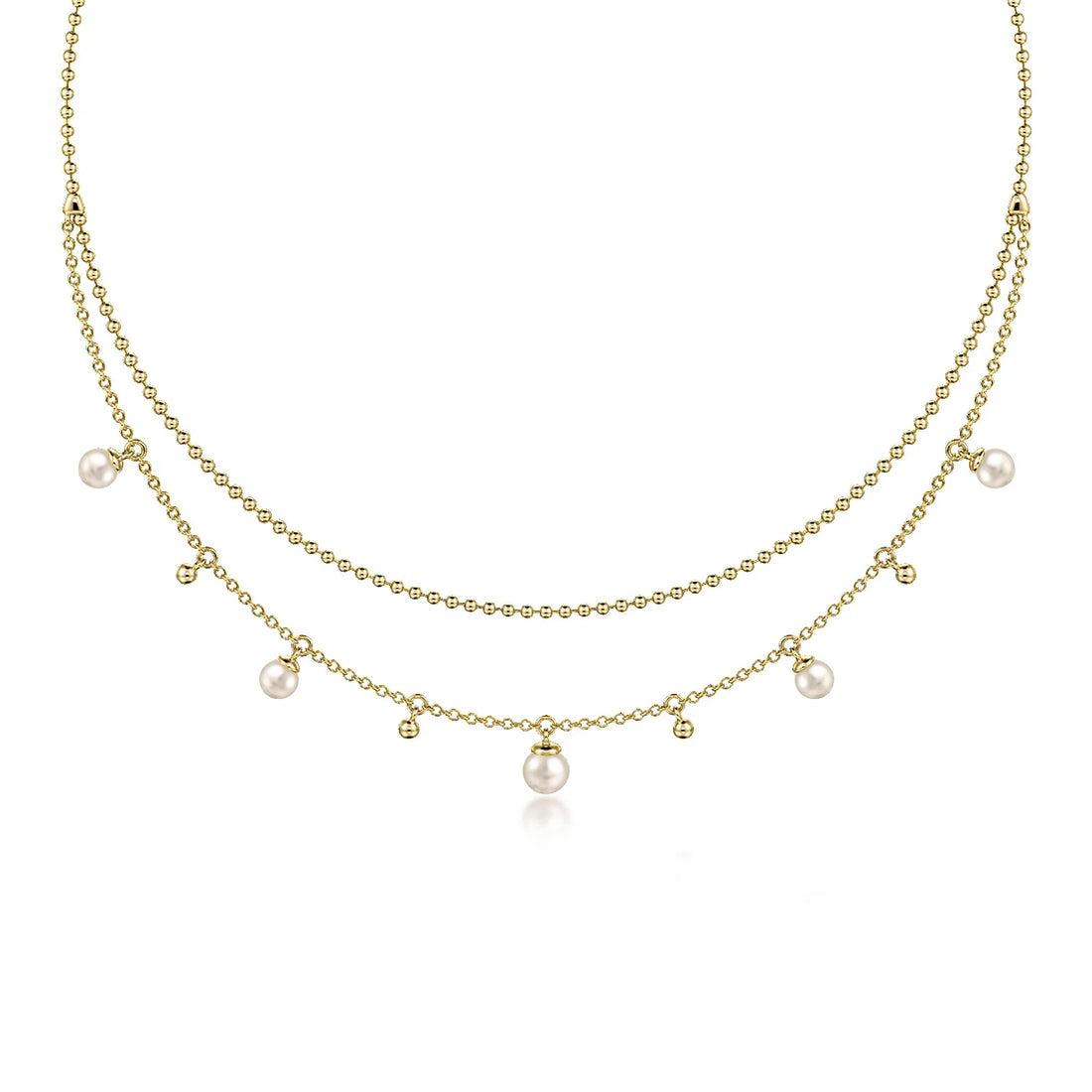 14K Yellow Gold Bujukan Pearl Layered Necklace