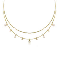 14K Yellow Gold Bujukan Pearl Layered Necklace