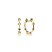 14K Yellow Gold Bujukan Station Huggie Earrings