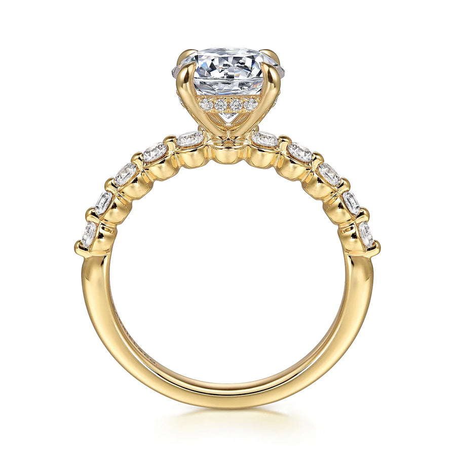 Gabriel & Co 14K Yellow Gold Round Diamond Engagement Ring