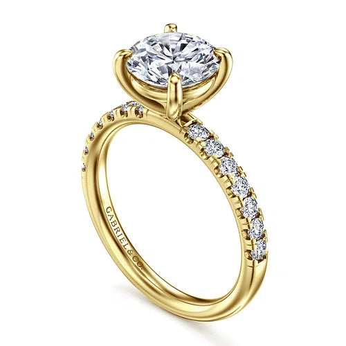 Gabriel & Co 14k Yellow Gold Diamond Engagement Ring