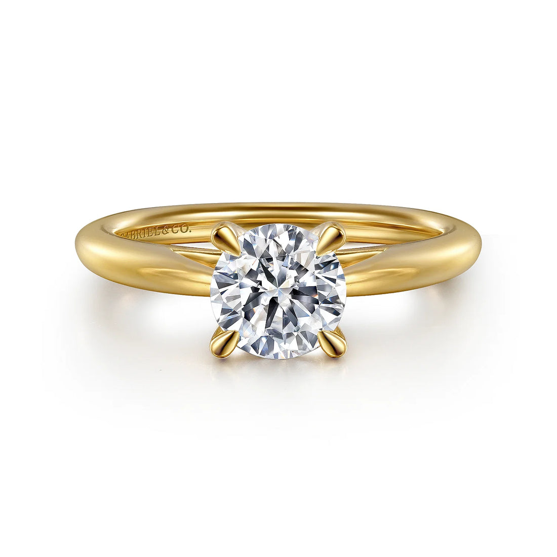 Gabriel & Co 14K Yellow Gold Round Engagement Ring