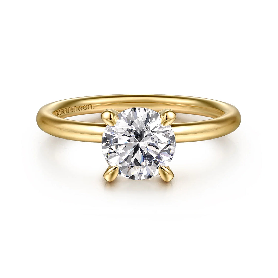 Gabriel & Co 14K Yellow Gold Round Solitaire Diamond Engagement Ring