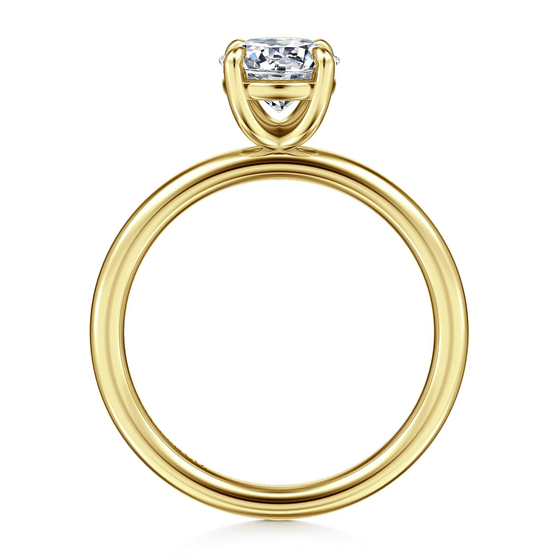 Gabriel & Co 14K Yellow Gold Round Solitaire Diamond Engagement Ring