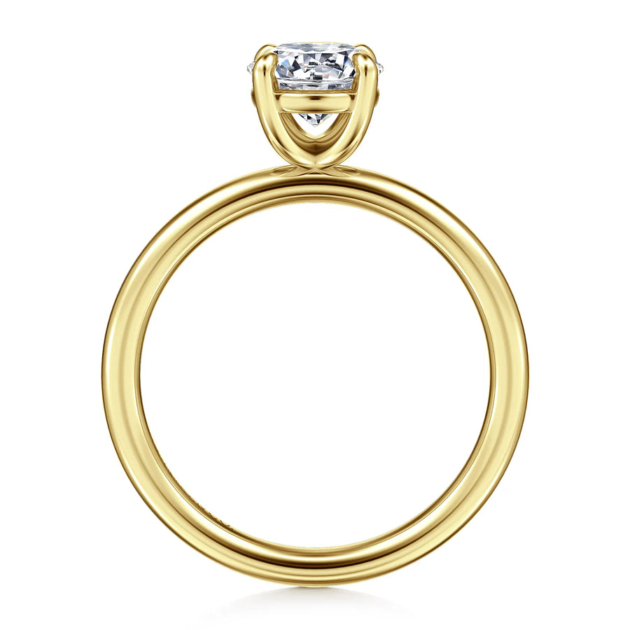 Gabriel & Co 14K Yellow Gold Round Solitaire Diamond Engagement Ring