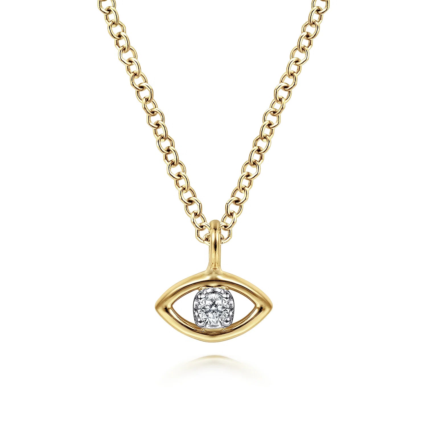 Diamond Evil Eye Pendant Necklace