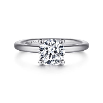 Gabriel & Co 18k White Gold Solitaire Engagement Ring