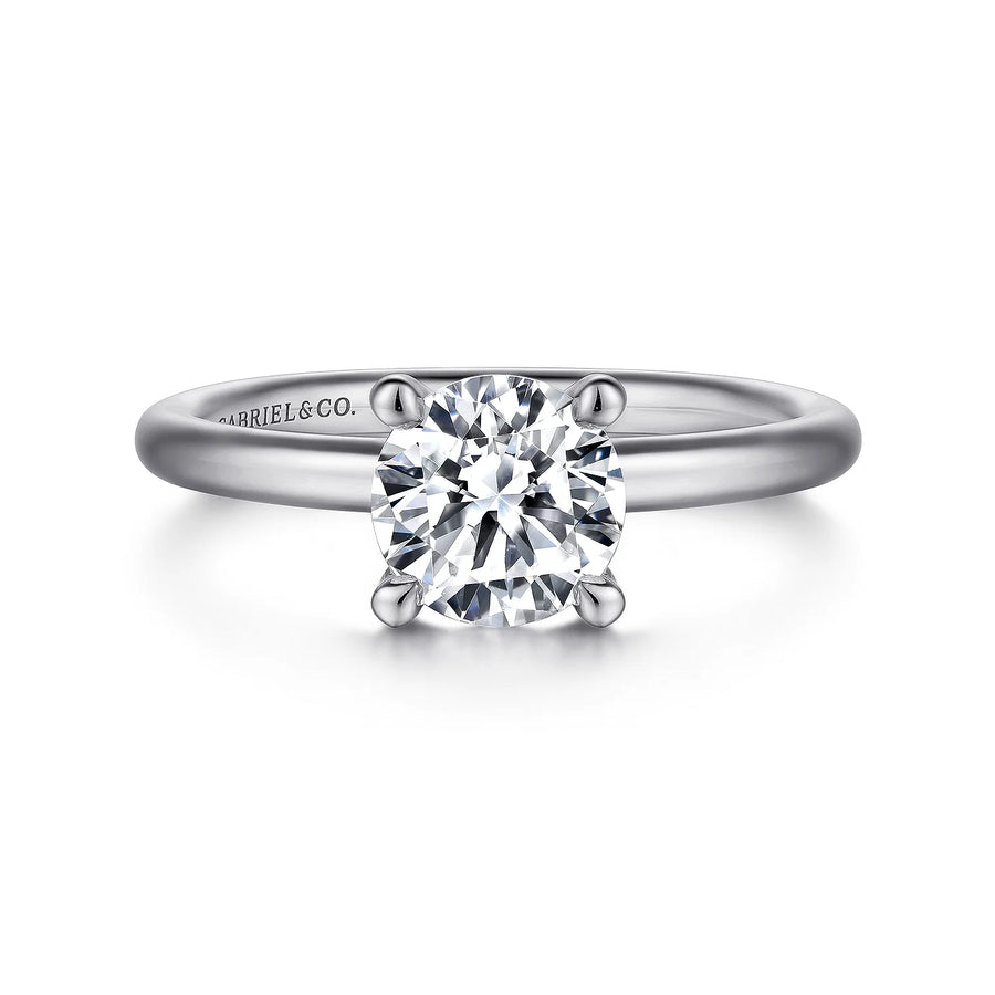 Gabriel & Co 18k White Gold Solitaire Engagement Ring