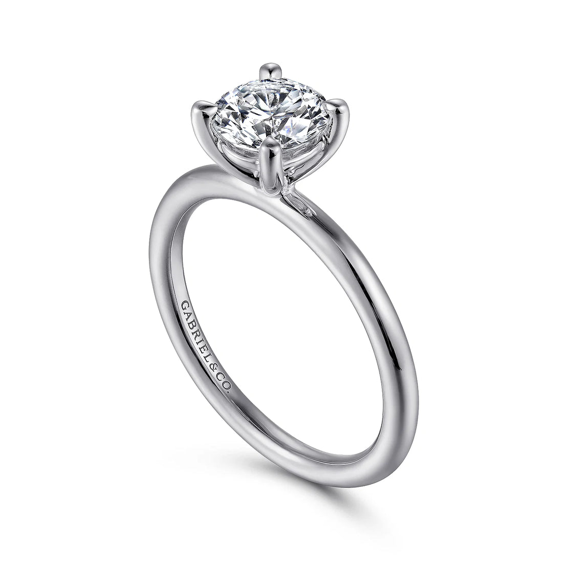 Gabriel & Co 18k White Gold Solitaire Engagement Ring