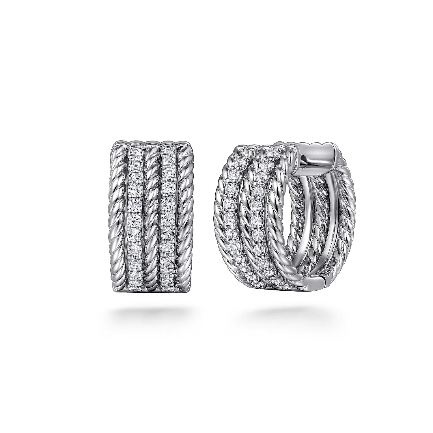 White Sapphire Hampton Huggie Earrings