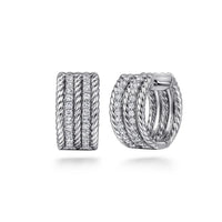 Silver White Sapphire Hampton Huggie Earrings