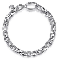 Silver Bujukan Link Chain Tennis Bracelet