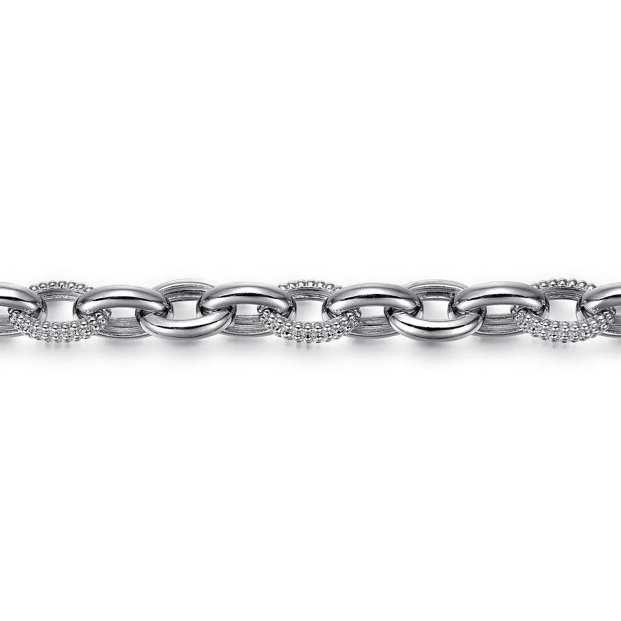 Silver Bujukan Link Chain Tennis Bracelet